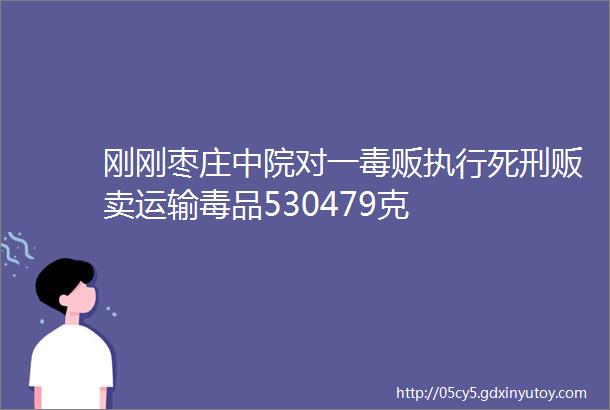 刚刚枣庄中院对一毒贩执行死刑贩卖运输毒品530479克