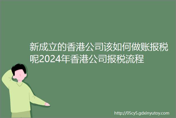 新成立的香港公司该如何做账报税呢2024年香港公司报税流程
